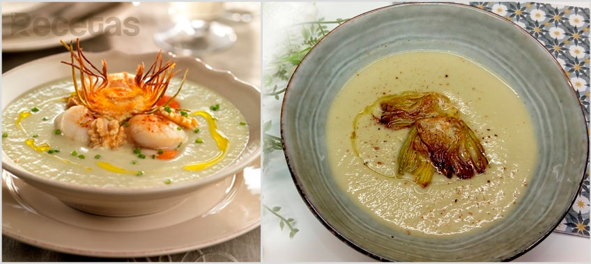 Crema de Alcachofas con Vieiras y Nueces